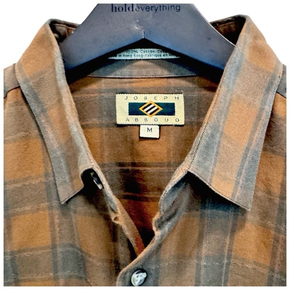 Joseph Aboud Button-Down Shirt. Brown, Orange, Black. Medium - Picture 4 of 8